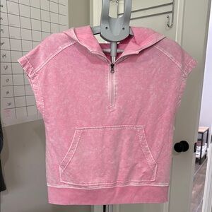 Blu Pepper Pink Sleeveless Hooded Sweatshirt